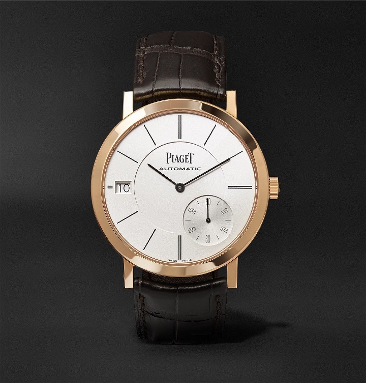Photo: Piaget - Altiplano Automatic 40mm 18-Karat Rose Gold and Alligator Watch, Ref. No. G0A38131 - Brown