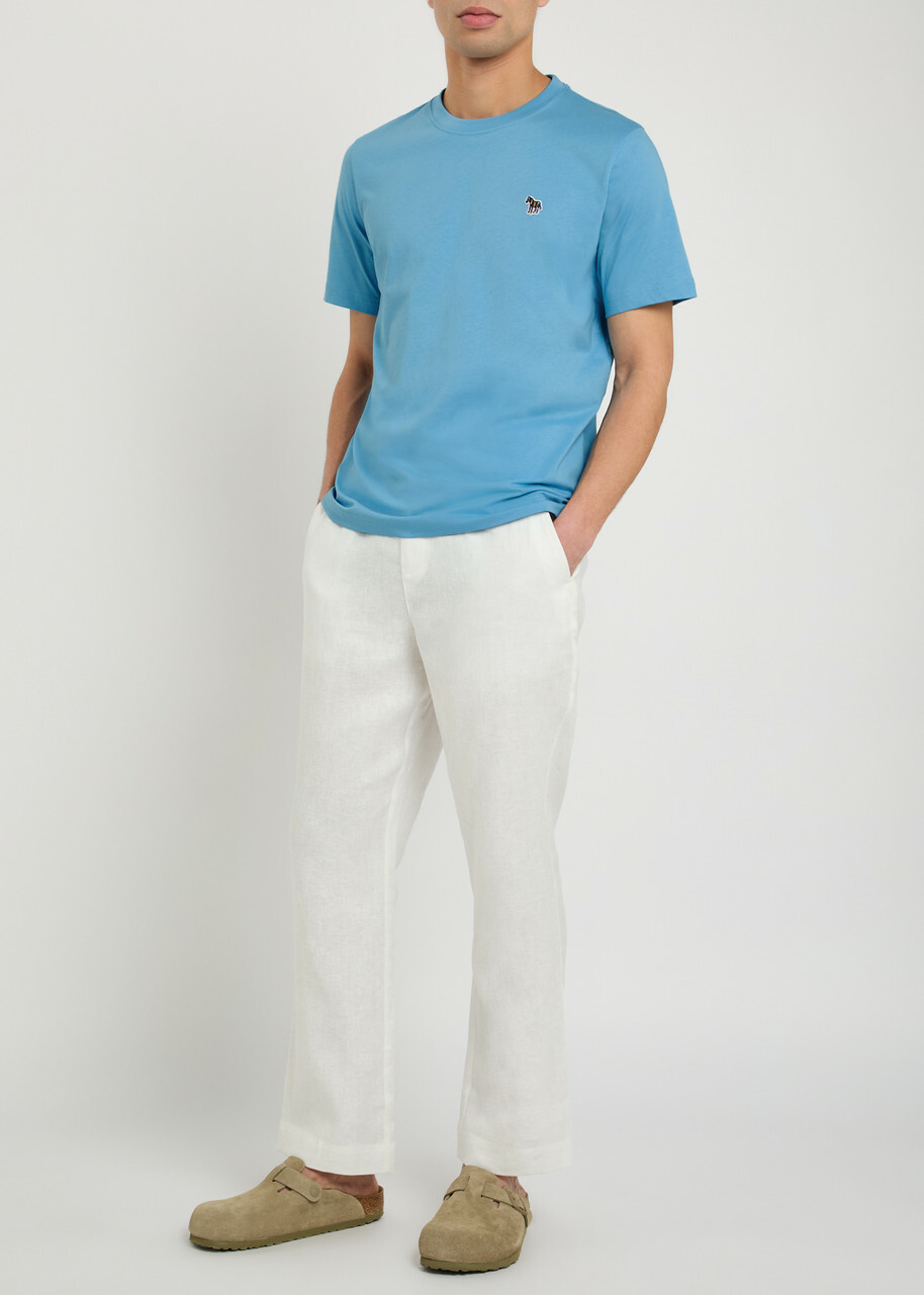 PS Paul Smith Appliquéd Cotton T-shirt Blue