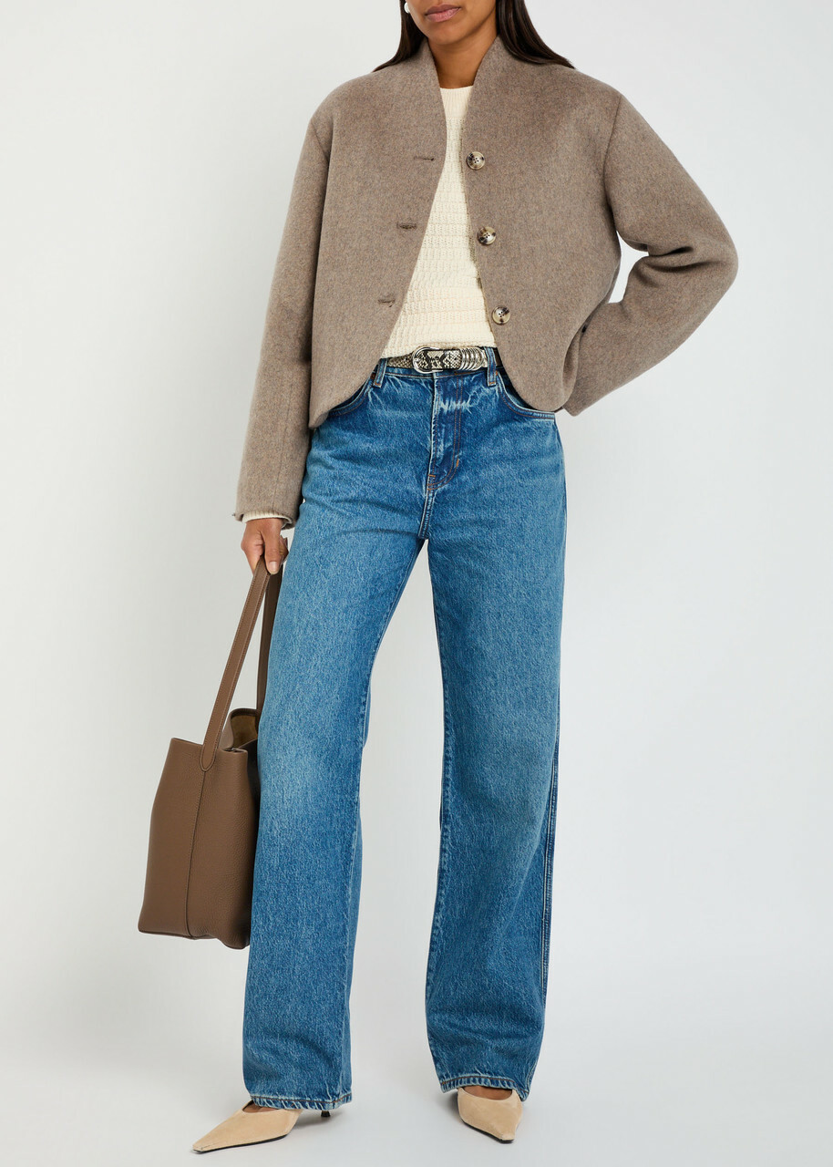 Reformation Owen Wool-blend Jacket Light Grey