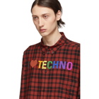 Balenciaga Red and Black I Love Techno Normal Fit Shirt