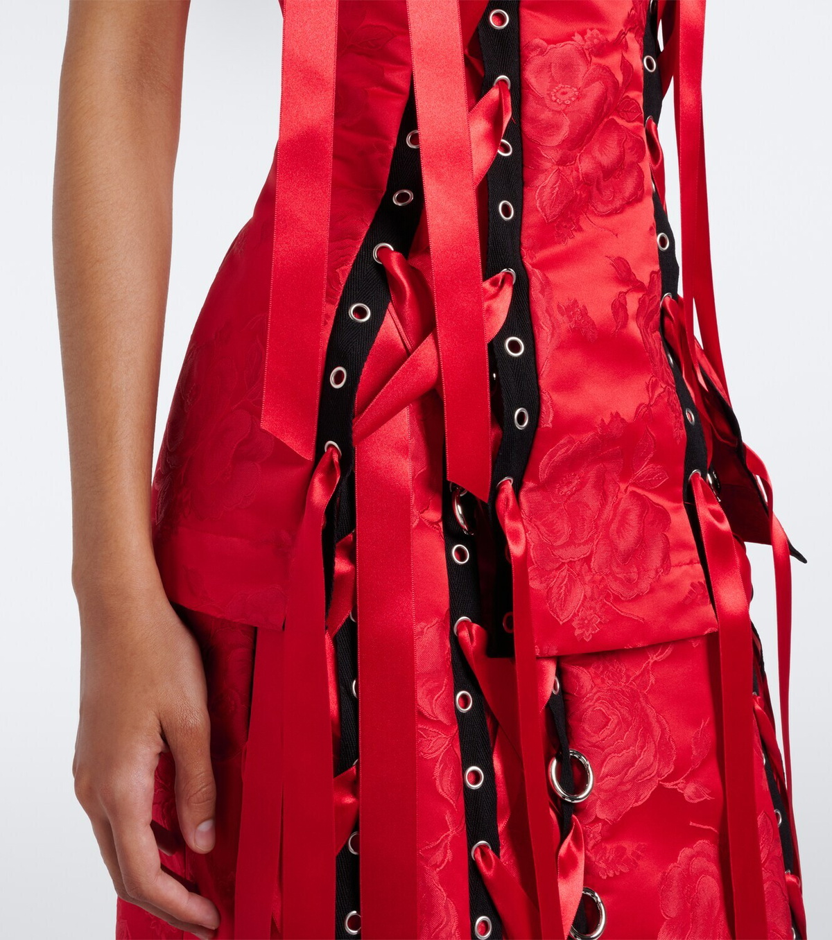 Simone Rocha Bow-detail floral brocade top