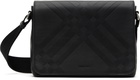 Burberry Black Embossed Check Messenger Bag