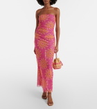 Cala de la Cruz Daphne printed mesh midi dress