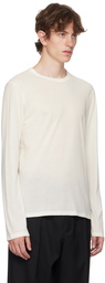 Jil Sander White Printed Long Sleeve T-Shirt