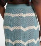 La DoubleJ Chevron crochet cotton midi skirt