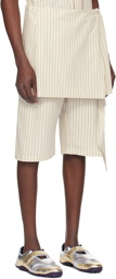 SC103 Off-White Layered Shorts