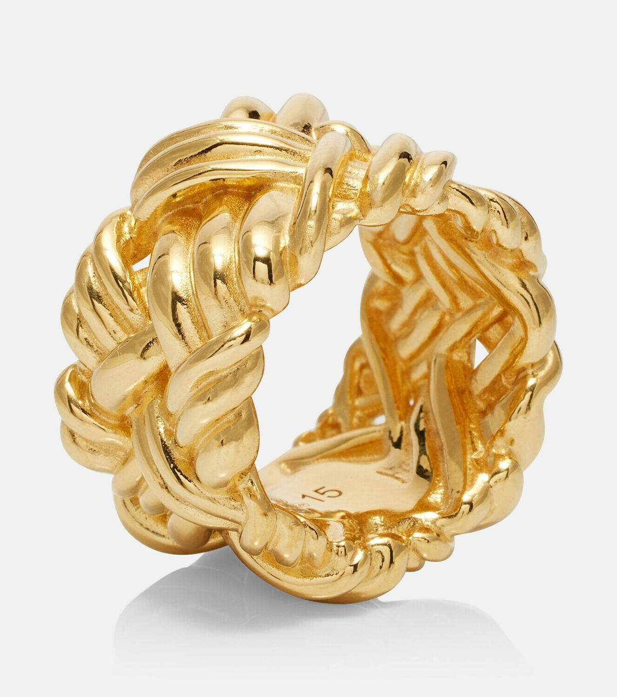 Bottega Veneta Intreccio gold-plated sterling silver ring