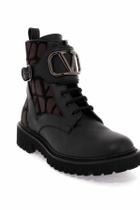 VALENTINO GARAVANI 'leather and canvas iconographer an Black