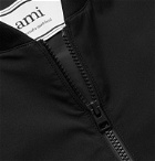 AMI - Slim-Fit Logo-Appliquéd Shell Bomber Jacket - Black