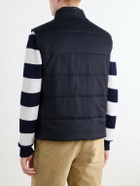 N.PEAL - Belgravia Quilted Cashmere Gilet - Blue