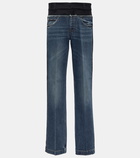 Stella McCartney Paneled high-rise straight jeans