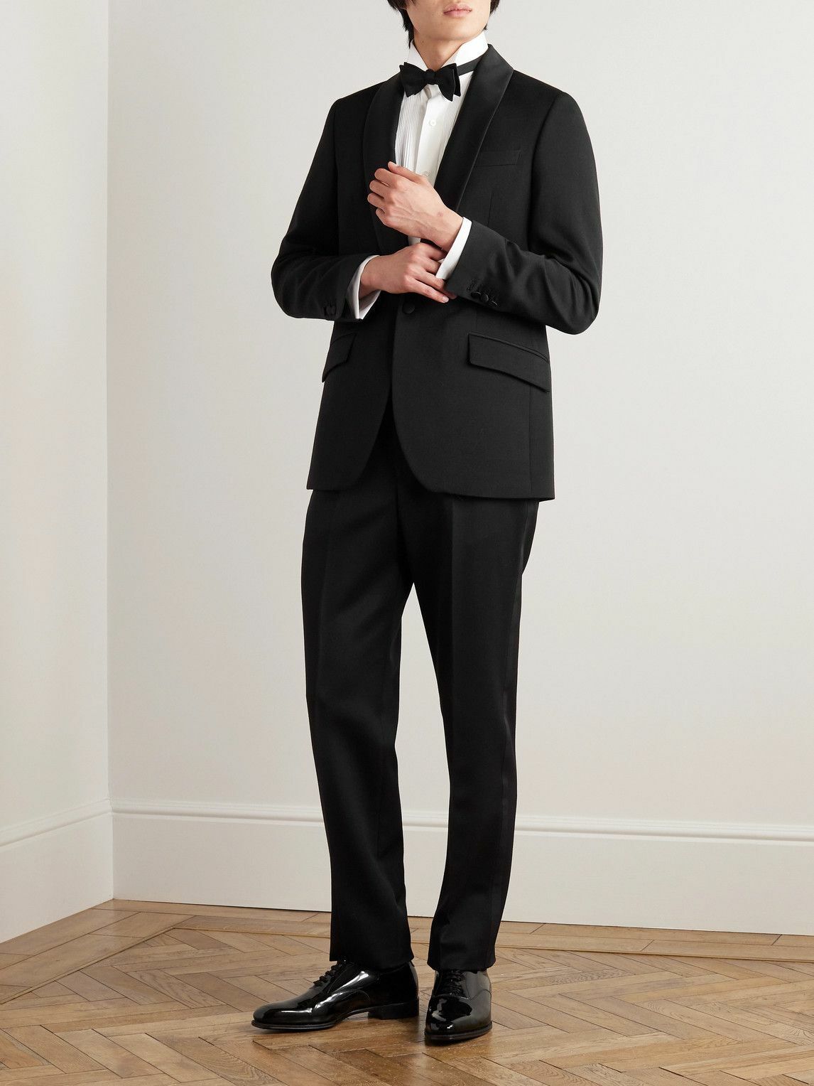 Favourbrook - Hampton Shawl-Collar Grosgrain-Trimmed Wool Tuxedo Jacket - Black