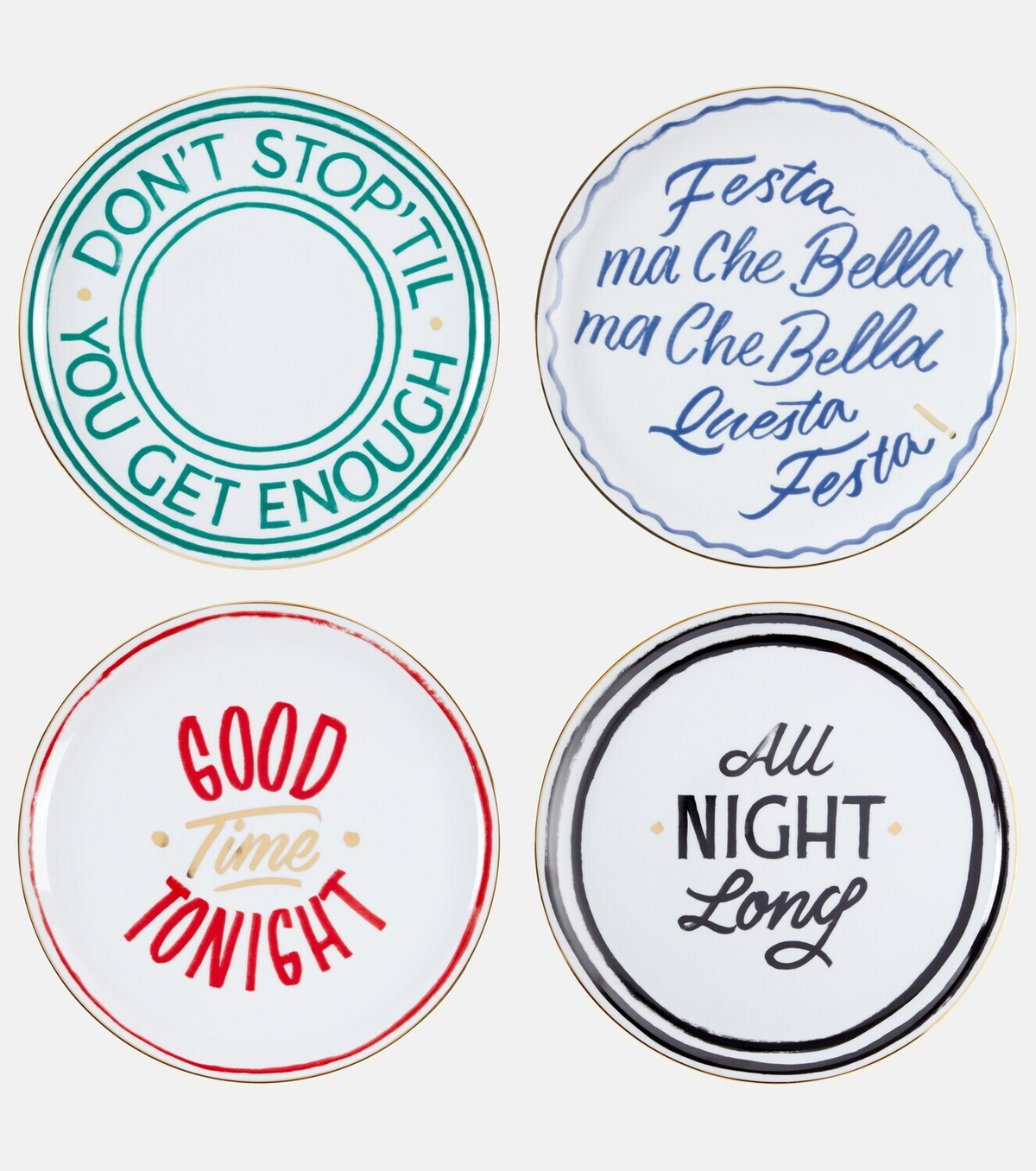 Bitossi The Club set of 4 pizza plates