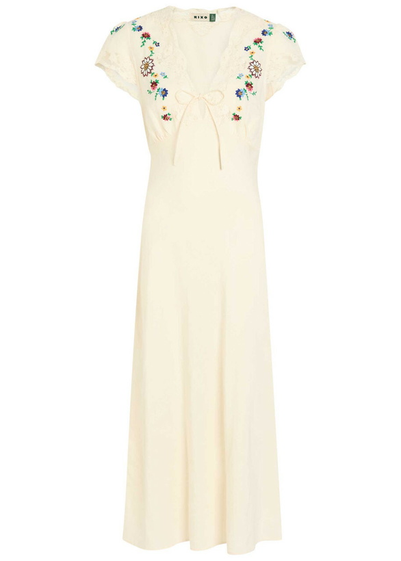 Rixo Clarice lace-trimmed midi dress Rixo Rixo Clarice lace-trimmed midi dress Rixo