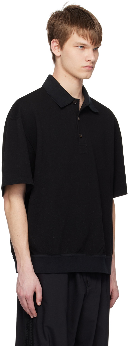 A PERSONAL NOTE 73 Black Buttoned Polo