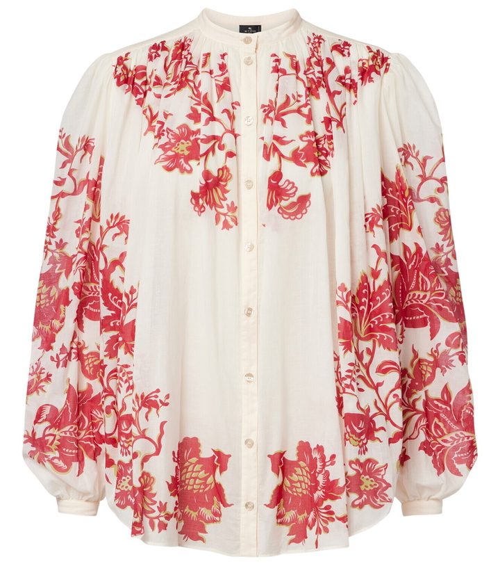 Photo: Etro Floral cotton voile blouse