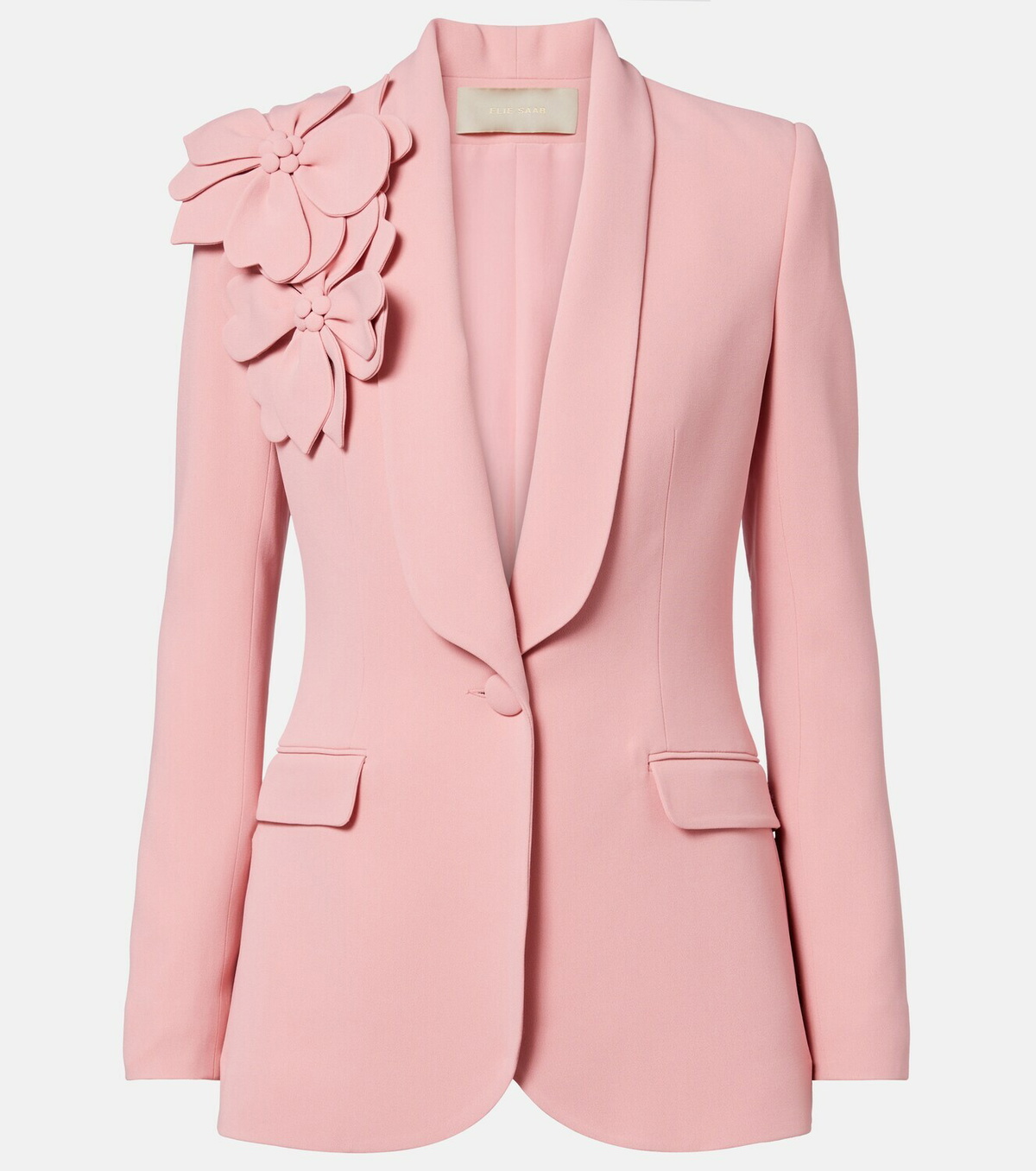 Elie Saab Floral-appliqué cady blazer