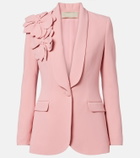 Elie Saab Floral-appliqué cady blazer