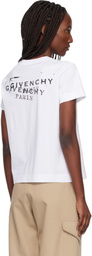 Givenchy White Cotton 'GIVENCHY' Stamp Print T-shirt