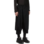 Yohji Yamamoto Black Embroidered Wrap Trousers