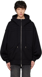 Feng Chen Wang Black Pleated Hoodie