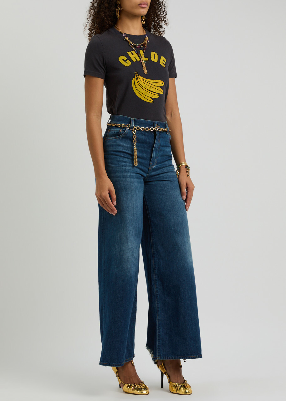 ★CHLOE★ Tシャツ・カットソー Printed t-shirt CHLOÉ Printed cotton-jersey T-shirt | NET-A-PORTER