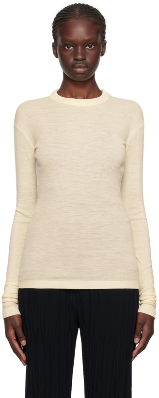 Photo: BITE Off-White Crewneck Long Sleeve T-Shirt