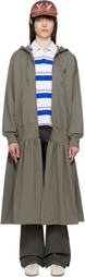 OPEN YY Gray Jersey Shirring Hoodie Midi Dress