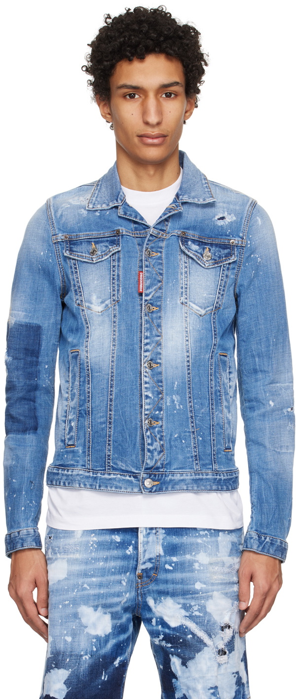 Blue Square Pocket Denim Jacket