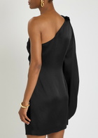Stella Mccartney Draped Satin-crepe Mini Dress Black