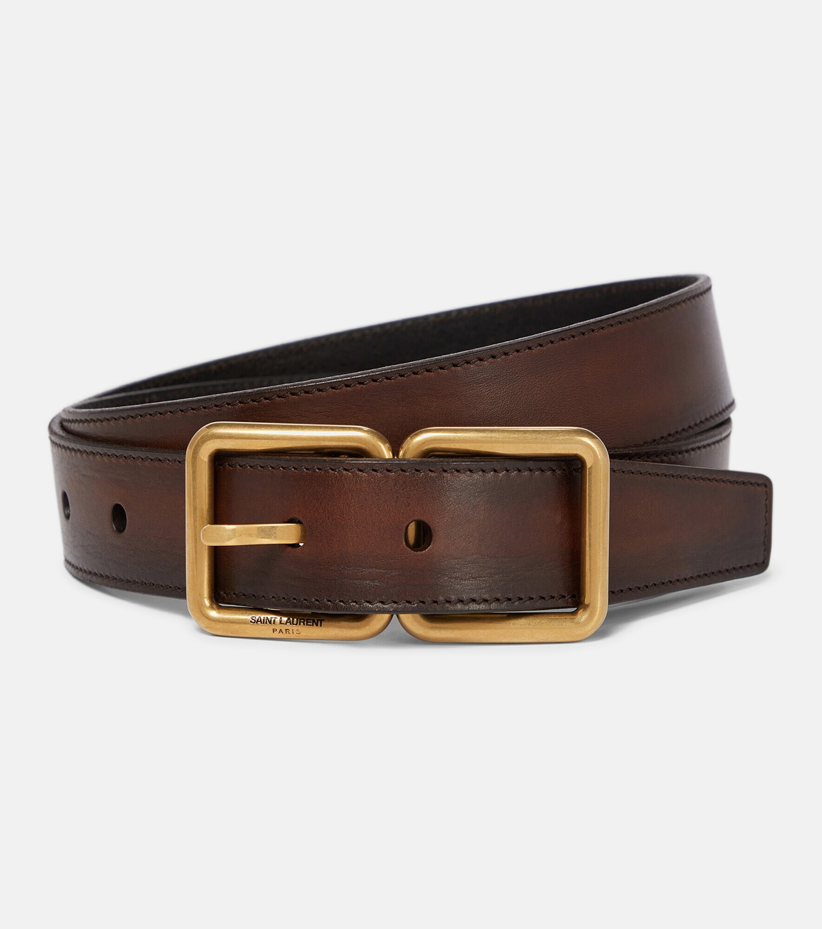 【関税&送料込】Saint Laurent Reversible Leather Belt Saint Laurent Ceinture Reversible Belt in Vegetal Brown