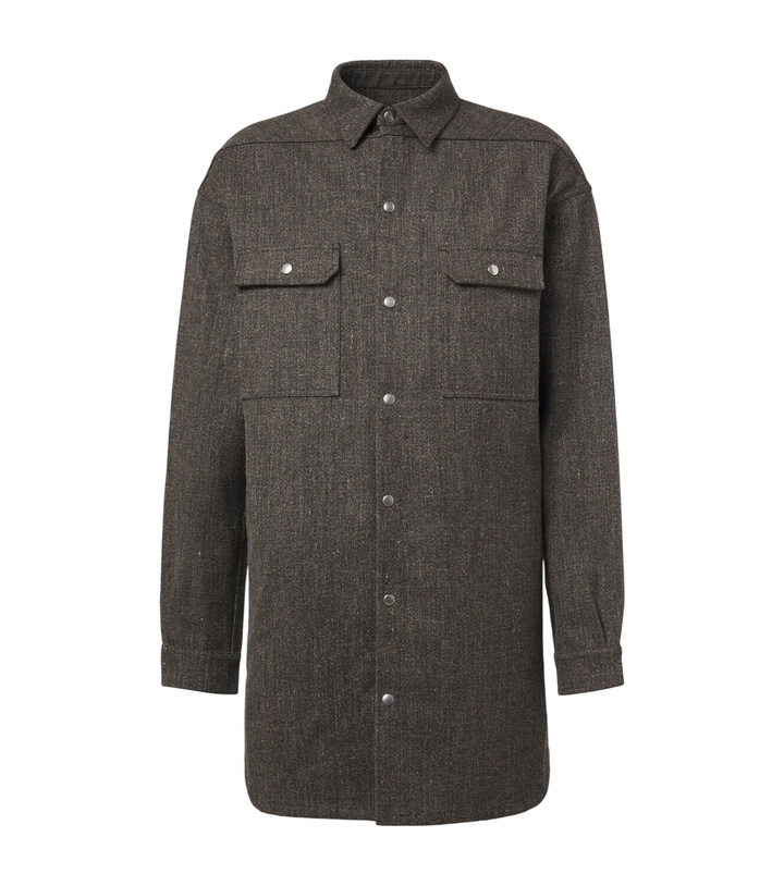 Photo: Rick Owens Oversized wool and linen-blend overshirt