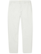 FOLK - Cropped Stretch Cotton and Linen-Blend Twill Trousers - Gray