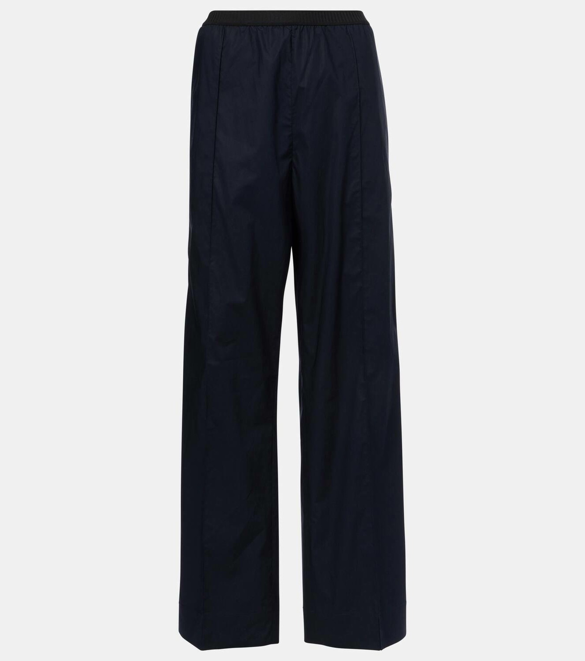 Plan C High-rise cotton straight pants
