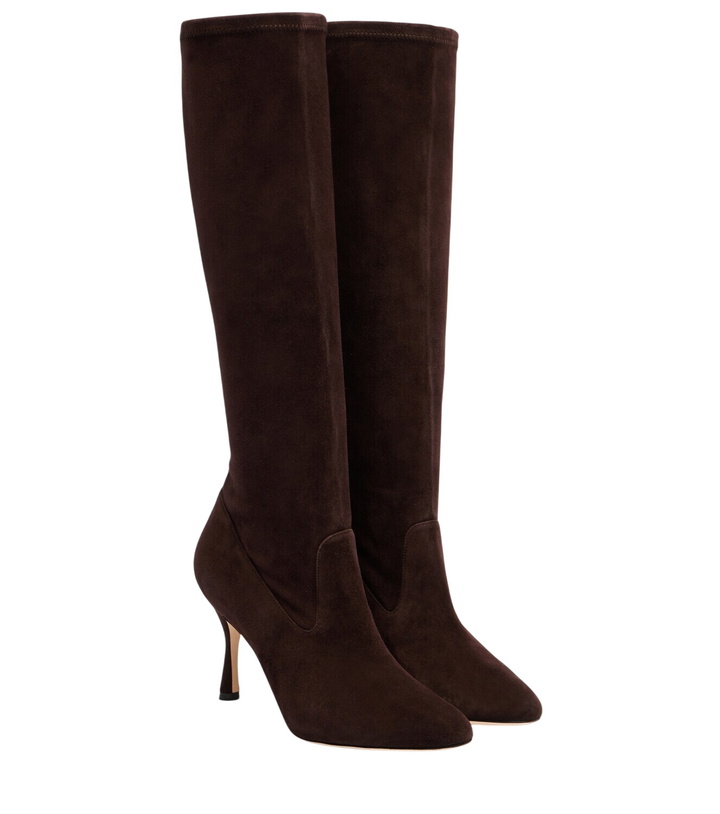Photo: Manolo Blahnik Myconia suede knee-high boots