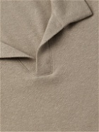 Hanro - Stretch Cotton and Linen-Blend Jersey Polo Shirt - Brown