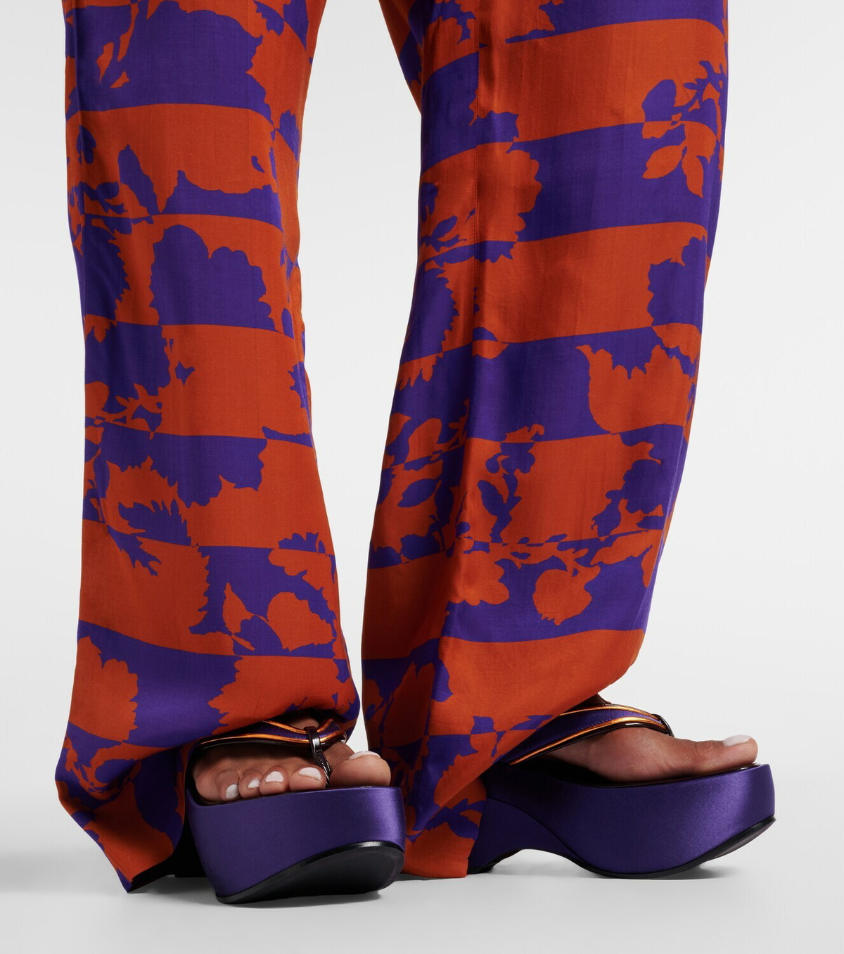 Dries Van Noten Satin thong sandals