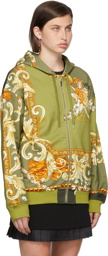 Versace Green Medusa Renaissance Print Hoodie