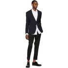 Boss Navy Virgin Wool Raye Blazer