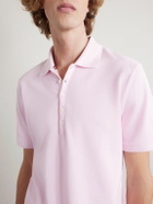 Thom Browne - Logo-Appliquéd Striped Cotton-Piqué Polo Shirt - Pink