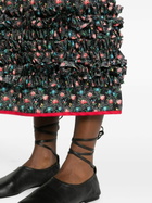 Molly Goddard Black Delia Floral-Print Ruffled Skirt