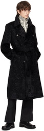 The World Is Your Oyster Black Double-Breasted Coat