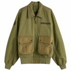 Maharishi Men's Crow & Heron M42 Flight Jacket in Olive