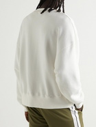 Palm Angels - Bouclé-Trimmed Cotton-Jersey Sweatshirt - White