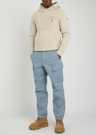 Moncler Logo Hooded Cotton Sweatshirt Beige
