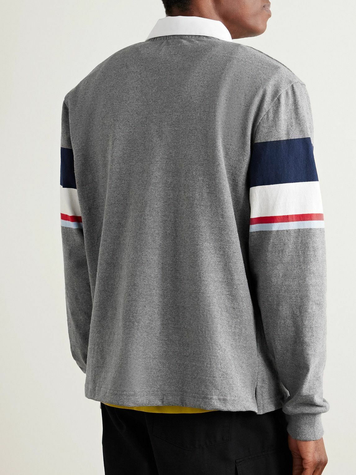 Noah - Striped Cotton-Jersey Rugby Shirt - Gray Noah NYC Noah - Striped Cotton-Jersey Rugby Shirt - Gray Noah NYC