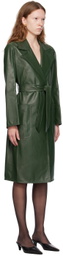 Max Mara Green Manuela Icon Leather Jacket