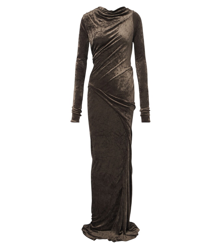 Photo: Rick Owens Lilies Shailee draped open-back velvet gown