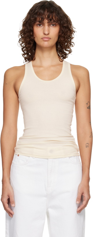 Photo: WARDROBE.NYC Beige Ribbed Tank Top