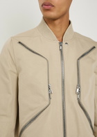 Rick Owens Heizer Flight Canvas Bomber Jacket Sand